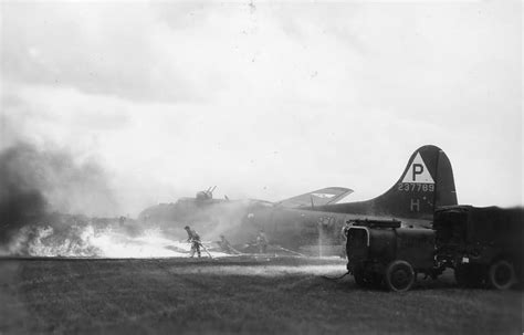 B-17G Crash and Fire 42-37789 384 bomb group | World War Photos