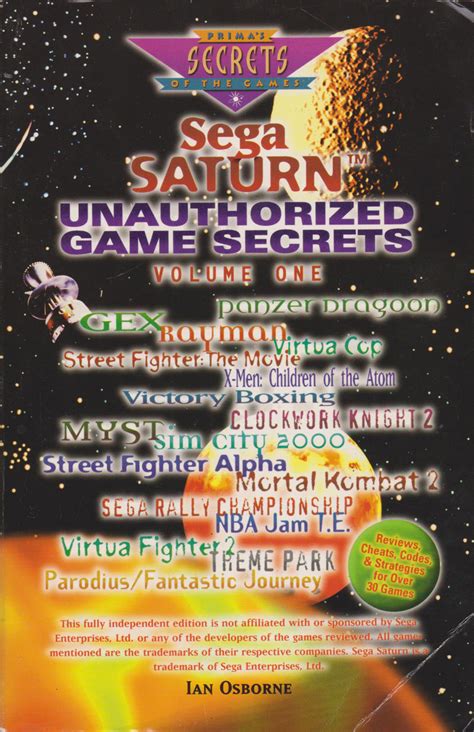 SEGA Saturn Unauthorized Game Secrets Volume One « SEGADriven