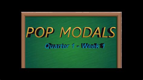 POP Modals - Grade 9 - YouTube