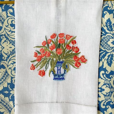 Embroidered Linen Towels - Etsy