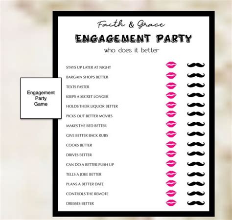 Engagement Party Games Engagement Party Trivia Custom - Etsy