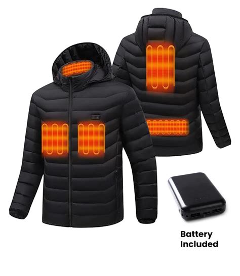 Mens Rechargeable Battery Heated Jacket - Classic Puffer Style