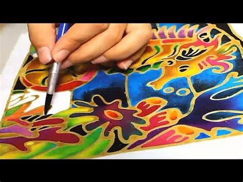 Batik Painting - How to Paint Seahorse with Batik Felt Frame - YouTube