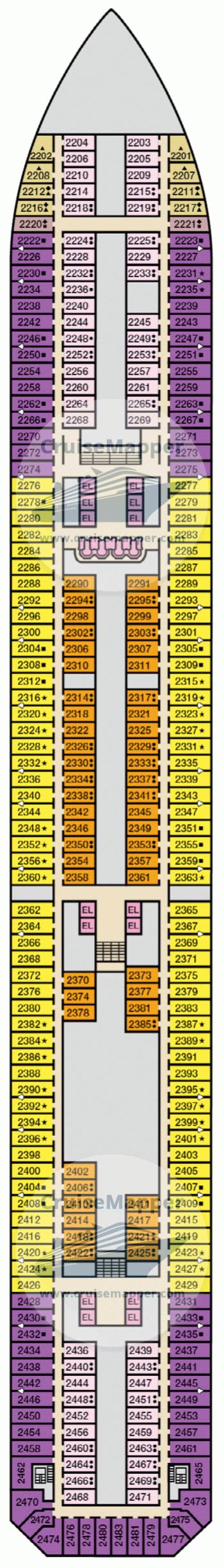 Carnival Valor deck 2 plan | CruiseMapper