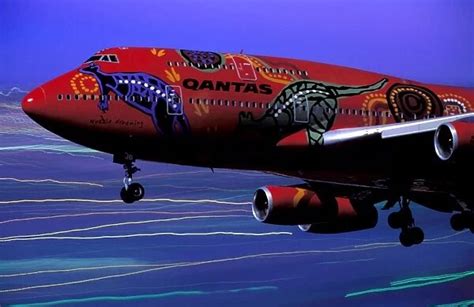 Boeing 747-400 Qantas in special aboriginal livery