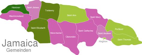 Jamaica Municipalities interactive Javascript Map | javascript-map.com