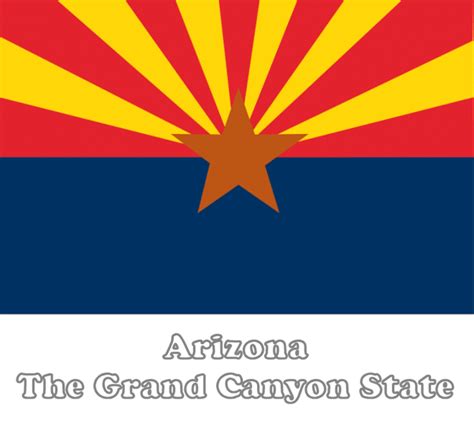 Large, Horizontal, Printable Arizona State Flag, from NETSTATE.COM