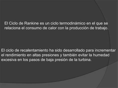 Ciclo de rankine con recalentamiento. expo | PPT