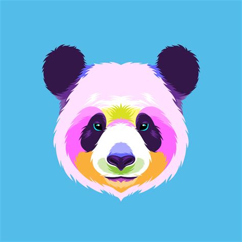 panda head pop art against color | Panda head, Pop art, Panda