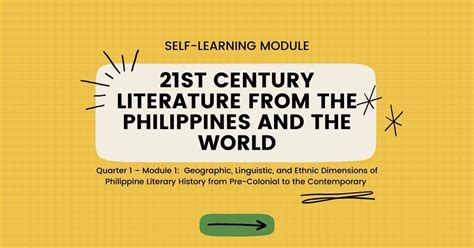 Quarter 1 - Module 1: 21st Century Literature from the Philippines and ...