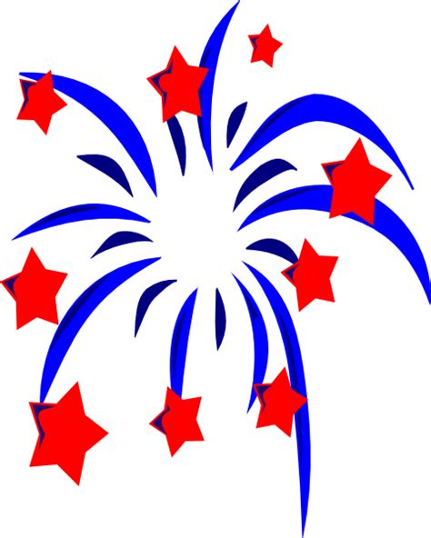 Blue Fireworks With Red Stars And Accents Clip Art at Clker.com ...