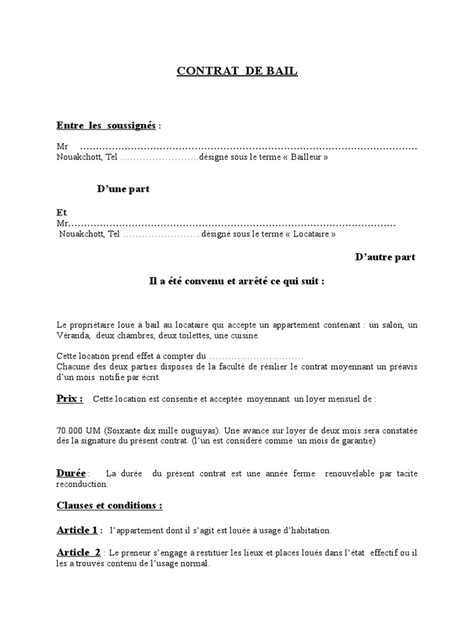 Contrat de Bail (1) | Justice | Crime et justice