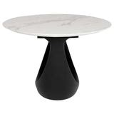 Montana Dining Table, White Ceramic/Black Base – High Fashion Home
