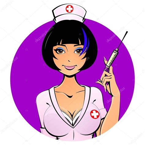 Sexy Asian nurse with a syringe for a shot. Avatar, icon. For adults. — Stock Vector © comsorg ...