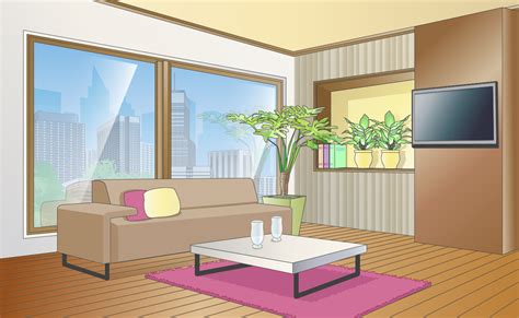 お洒落でシックな部屋 無料背景イラスト | 素材Good | 部屋, 家具, 室内