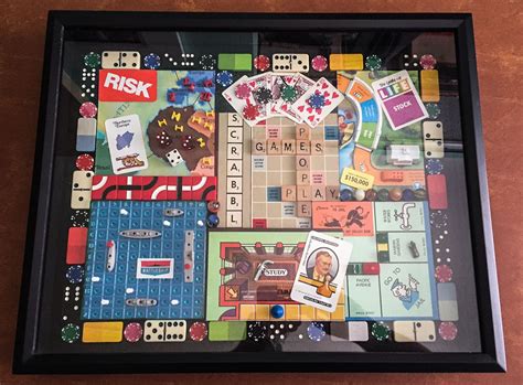 Vintage Board Games Assemblage Art...gameboard Art...game Room Decor..game Collage...game Art ...