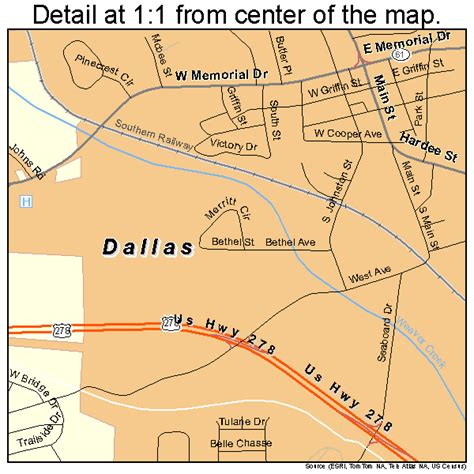 Dallas Georgia Street Map 1321324