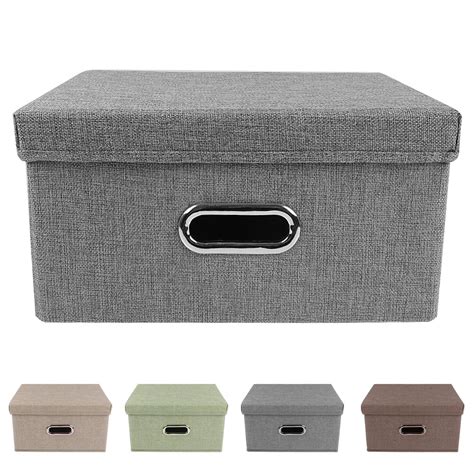 Collapsible Storage Bins Linen Fabric Cubes Boxes Clothes Storage Bag ...