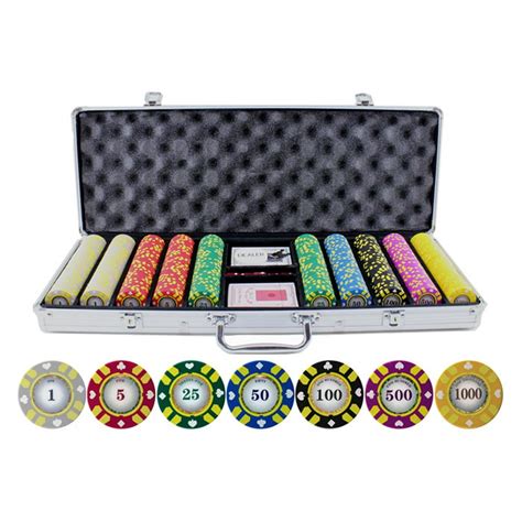 13.5g 500pc Stripe Suited V2 Clay Poker Chips Set - Walmart.com - Walmart.com