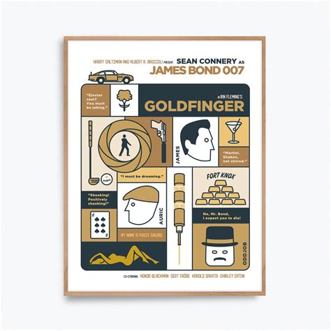 James Bond 007 Goldfinger Movie Poster Variant Print Alternative Fan ...