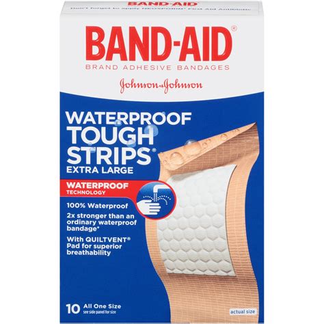 Band-Aid Adhesive Bandages, Extra Large Tough-Strips Waterproof, 10 ea | FSAstore.com