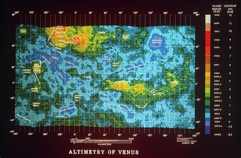 Topographic Map Of The Surface Of Venus Photograph by Nasa/science Photo Library. - Fine Art America