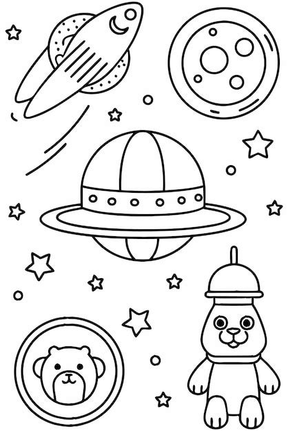 Premium Vector | Printable Outer Space Coloring Sheets for Kids