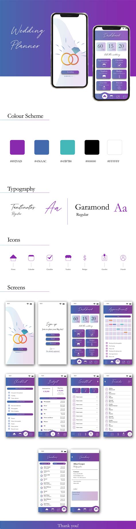 App Design - Wedding Planner on Behance