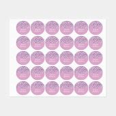 Purple Geometric Confetti Kids Label Circle Small | Zazzle