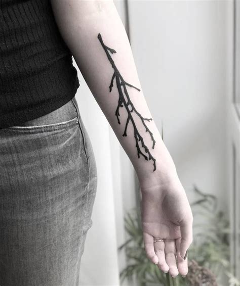 Black tree branch tattoo - Tattoogrid.net