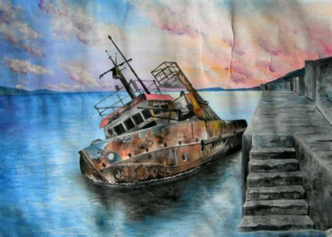 Sinking Ship Painting at PaintingValley.com | Explore collection of ...