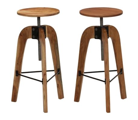 vidaXL Bar Chairs 2 pcs Solid Acacia Wood | vidaXL.com