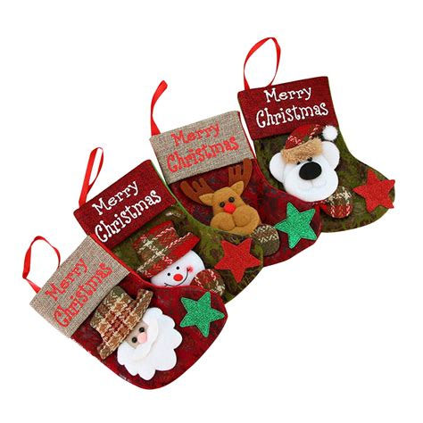 Christmas Stocking,4 Pack Classic Christmas Stocking Santa,Snowman ...