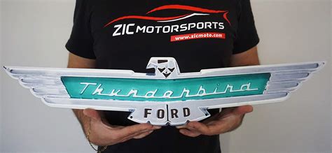 Buy ZIC Motorsports 1957 Ford Thunderbird Emblem Badge Heavy Duty Large Metal Garage Wall Sign ...