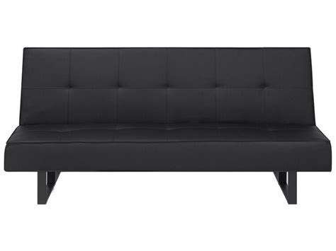 Faux Leather Sofa Bed Black DERBY | Beliani.co.uk