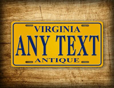 Custom Virginia Antique License Plate VA Replica Personalized Text ...