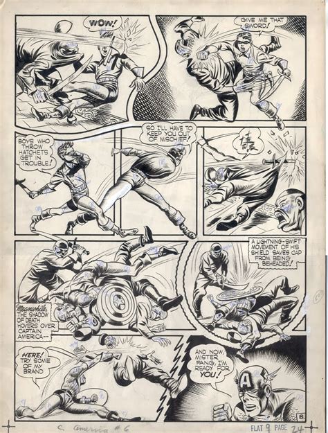 Original Comic Book Art + more: Jack Kirby Captain America 6 page 8 original comic book art