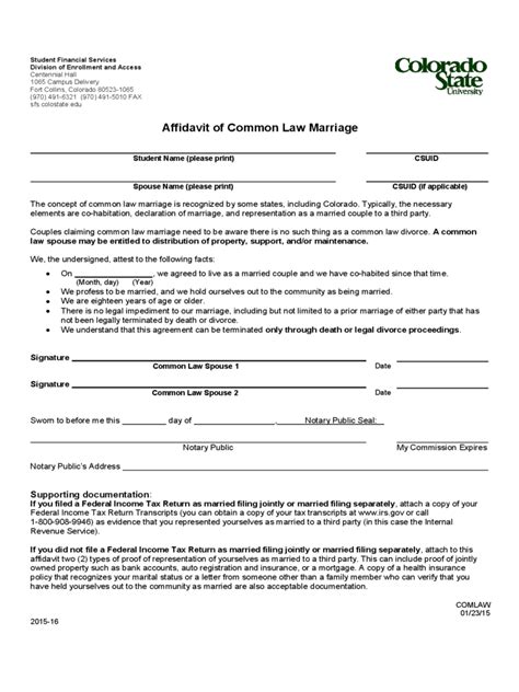 Affidavit of Common Law Marriage - 9 Free Templates in PDF, Word, Excel ...