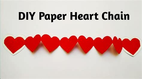 How To Make Paper Heart Chain | Diy Valentine's Day Heart Paper Design | Heart Chain Tutorial ...