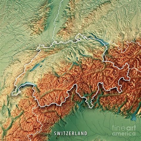 Topographic Map Of Switzerland | Cities And Towns Map