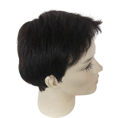 Black Wigs for Men Synthetic Wig Kinky Straight Kinky Straight Layered ...