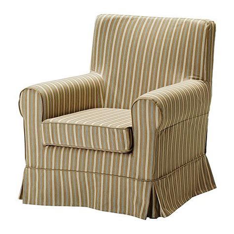 IKEA Ektorp JENNYLUND Armchair SLIPCOVER Cover LINGHEM Light BROWN STRIPE Chair Cvr