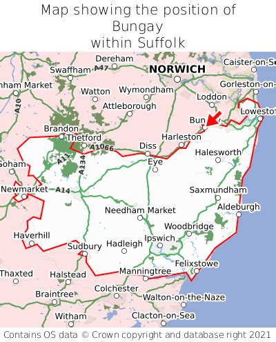 Where is Bungay? Bungay on a map