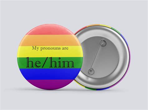 He/Him Gender Pronoun Button | Explore Sex Talk