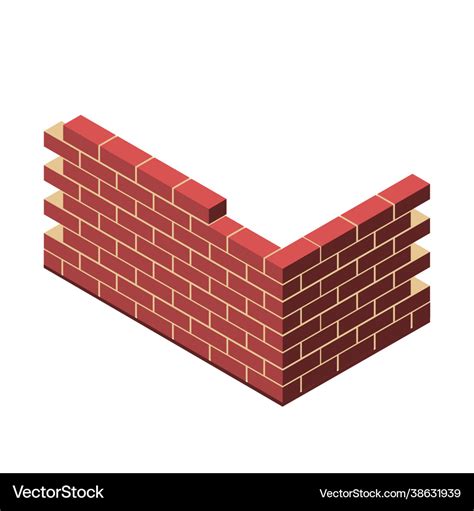 Brick wall clipart wall isolated simple Royalty Free Vector