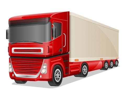 Grande illustrazione vettoriale di camion rosso | Vettore Premium