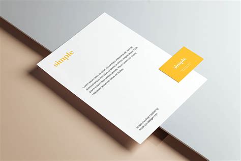 Free letterhead with business card mockup - Mockups Design