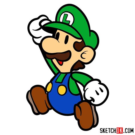 How to draw classic Luigi in 2D from Super Mario games - Step by step ...