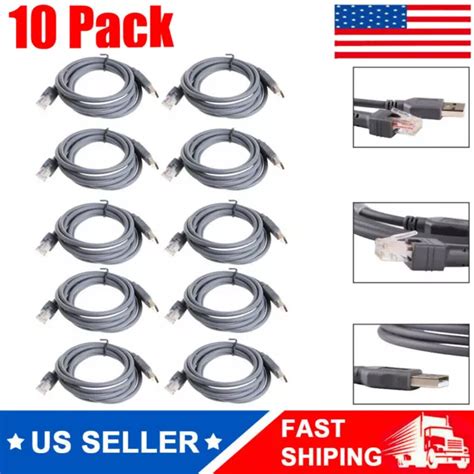 10 PACK 6FT USB Cable Barcode Scanner Cord For Symbol LS2208 CBA-U01-S07ZAR USA $29.99 - PicClick