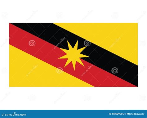 Flag of Sarawak State stock vector. Illustration of territory - 192829206